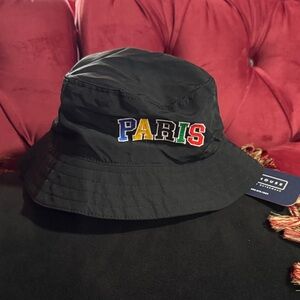 Boathouse Black Paris Embroidered  Bucket Hat